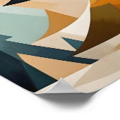 Art Deco Geometric Christmas Feathered Branches Poster (Hoek)