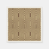 Art Deco Geometric - donkerbruin en geelbruin Servetten (Voorkant)