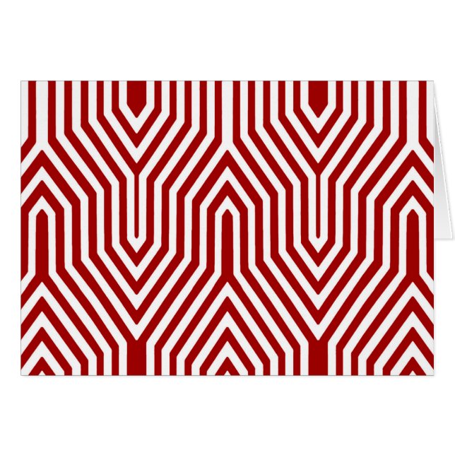 Art Deco Geometric - donkerrood en wit (Voorkant Horizontaal)