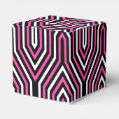 Art Deco Geometric - fuchsia roze, zwart-wit Bedankdoosjes (Achterkant)