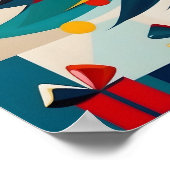 Art Deco Geometric Joyful Christmas Tree with Gift Poster (Hoek)