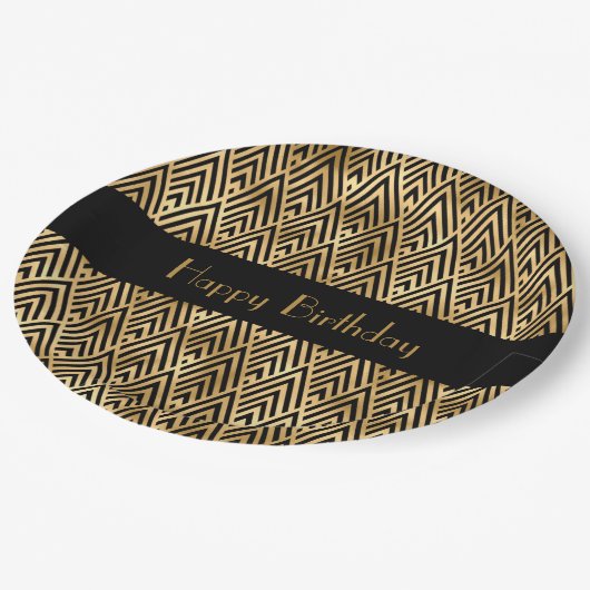 Art Deco Geometric Party Papieren Bordje (Gekanteld)