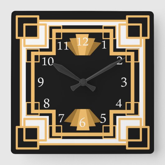 Art Deco Geometric Pattern Custom Vierkante Klok (Voorkant)