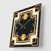 Art Deco Geometric Pattern Custom Vierkante Klok (Hoek)