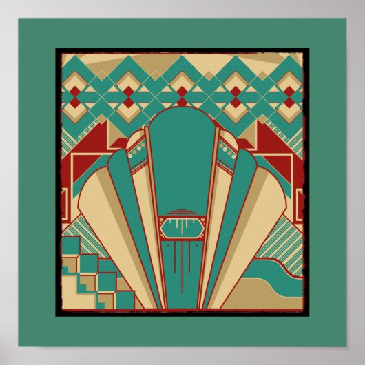 Art Deco Geometric Pattern Poster (Voorkant)