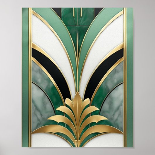 Art Deco Geometric Pattern Poster (Voorkant)