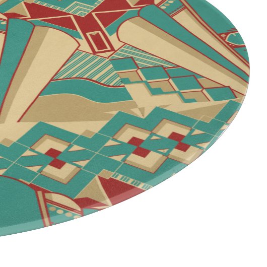 Art Deco Geometric Pattern Snijplank (Hoek)