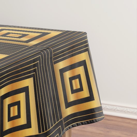 Art Deco Geometric Squares zwart & goud Tafelkleed (Voorbeeld)
