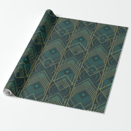 Art Deco Geometric Uplift - Turquoise Teal Cadeaupapier