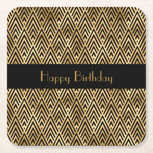 Art Deco Geometric  Vierkante Kartonnen Onderzetter (Voorkant)