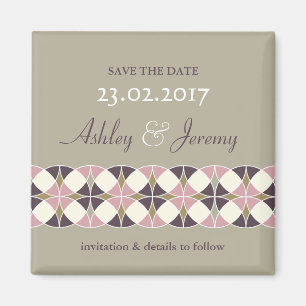 Art Deco Geometric Wedding Save the Date Magnet Magneet