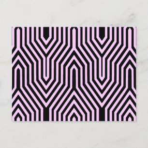 Art Deco Geometric - zwart en roze Briefkaart