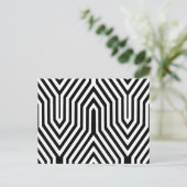 Art Deco Geometric - zwart-wit Briefkaart (Staand voorkant)