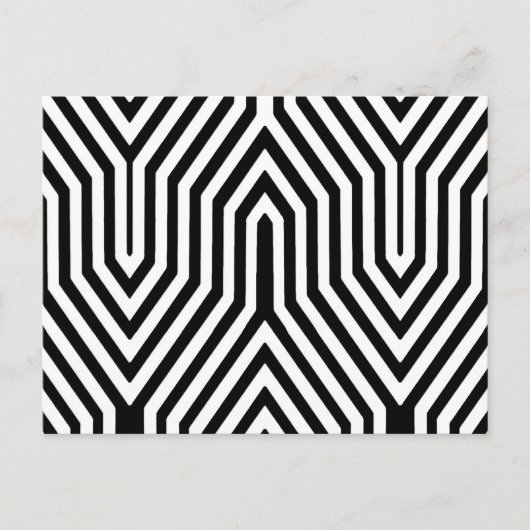 Art Deco Geometric - zwart-wit Briefkaart (Voorkant)