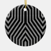 Art Deco Geometric - zwart-wit Keramisch Ornament (Voorkant)