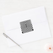 Art Deco Geometric - zwart-wit Vierkante Sticker (Envelop)