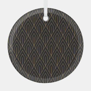 Art Deco:  geometrisch behang. Glas Ornament