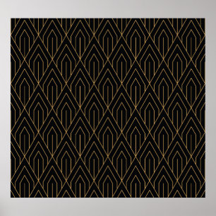 Art Deco:  geometrisch behang. Poster