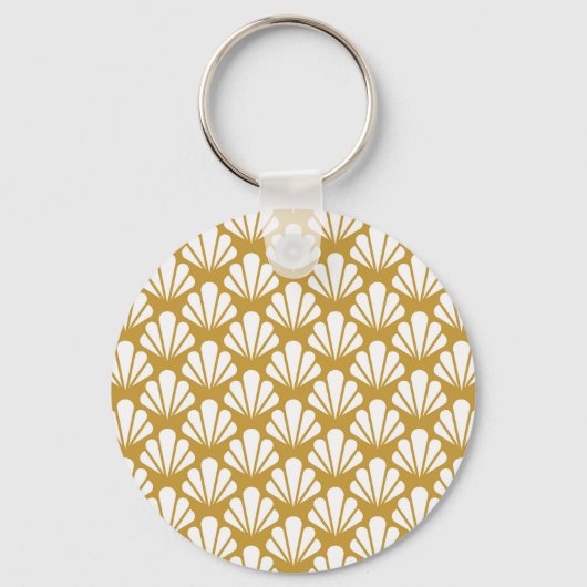 Art Deco, geometrisch bloemennaadloos patroon. Sleutelhanger (Voorkant)