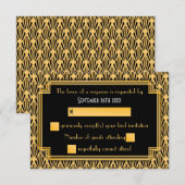Art Deco geometrisch diamantpatroon trouw-RSVP RSVP Kaartje (Voorkant / Achterkant)