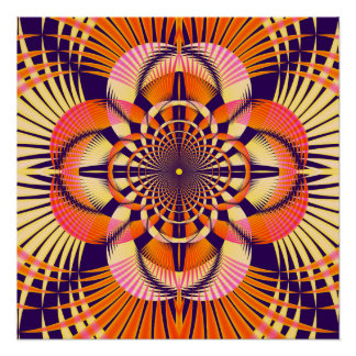 Art Deco geometrisch fractal mandala patroon Perfect Poster