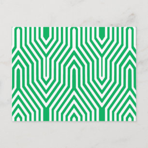 Art Deco geometrisch - jade groen en wit Briefkaart