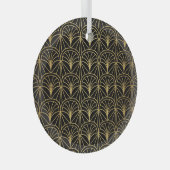 Art Deco geometrisch minimalistisch patroon Glas Ornament (Voorkant Rechts)