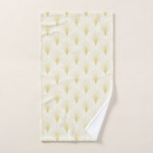 Art Deco geometrisch patroon in goud & wit Bad Handdoek (Handdoek)
