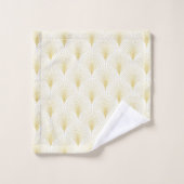 Art Deco geometrisch patroon in goud & wit Bad Handdoek (Wasdoekje)