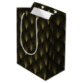 Art Deco geometrisch patroon in goud & wit Medium Cadeauzakje (Achterkant Gekanteld)