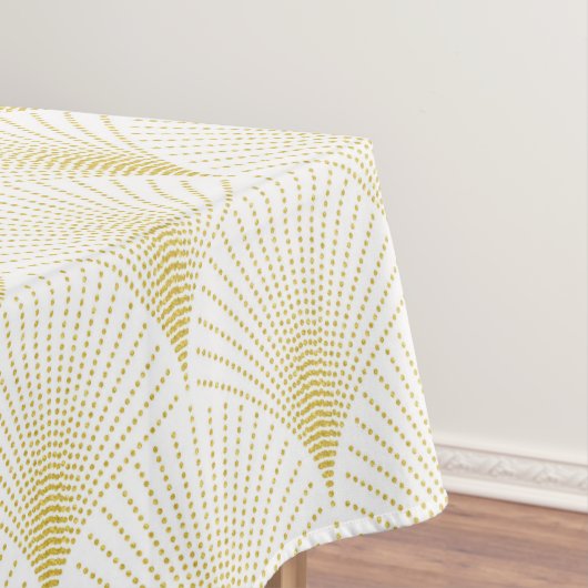 Art Deco geometrisch patroon in goud & wit Tafelkleed (Voorbeeld)