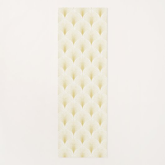 Art Deco geometrisch patroon in goud & wit Yogamat (Voorkant)