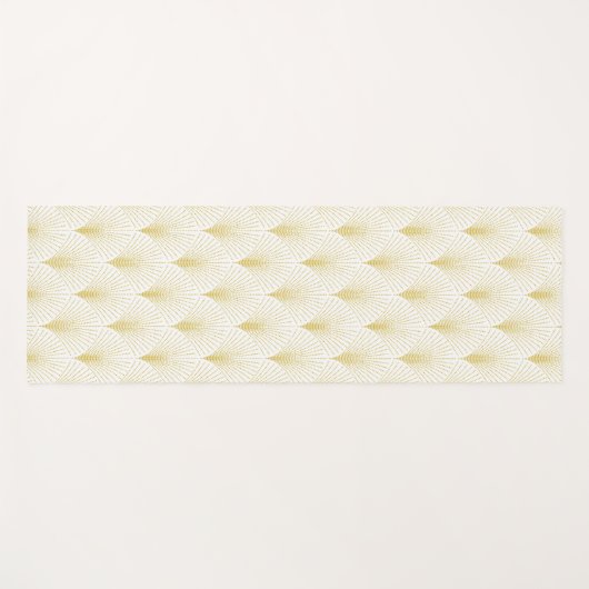 Art Deco geometrisch patroon in goud & wit Yogamat (Voorkant (horizontaal))