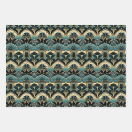 Art Deco geometrisch patroon Inpakpapier Vel