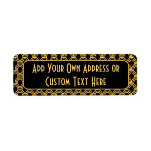  Art Deco geometrisch ventilatorenpatroon Etiket