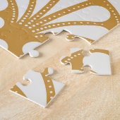 Art Deco geometrisch Zee Shell Legpuzzel (Zijkant)