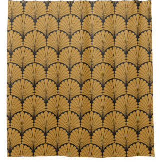 Art Deco geometrische bloementextuur Douchegordijn