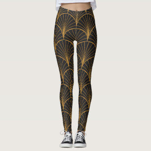 Art Deco geometrische cirkels patroon Leggings