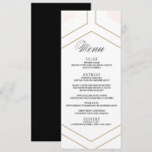 Art Deco Geometrische Diamond Bruiloft Menu Kaart (Voorkant / Achterkant)