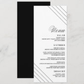 Art Deco Geometrische Diamond Bruiloft Menu Kaart (Voorkant / Achterkant)