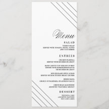 Art Deco Geometrische Diamond Bruiloft Menu Kaart