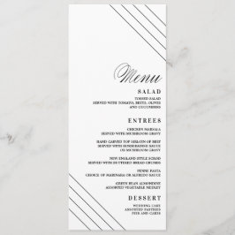 Art Deco Geometrische Diamond Bruiloft Menu Kaart