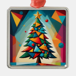 Art Deco geometrische kerstboom driehoek hemel Metalen Ornament