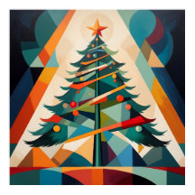 Art Deco Geometrische Kerstboom Driehoek