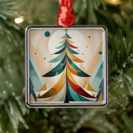Art Deco geometrische kerstveren vertakkingen Metalen Ornament