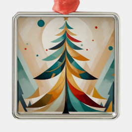 Art Deco geometrische kerstveren vertakkingen Metalen Ornament