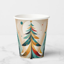 Art Deco geometrische kerstveren vertakkingen Papieren Bekers