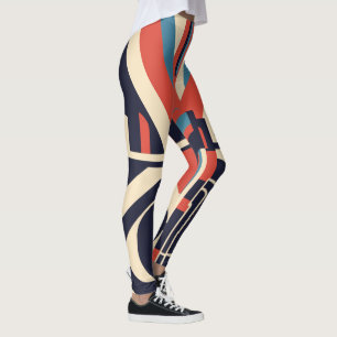 Art Deco geometrische leggings voor 4 juli