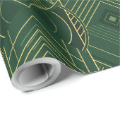 Art Deco Geometrische Opwaartse Beweging - Diep Gr Cadeaupapier (Rol Hoek)
