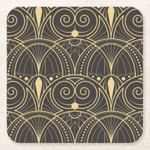 Art Deco geometrische Tegels luxe. Vierkante Kartonnen Onderzetter